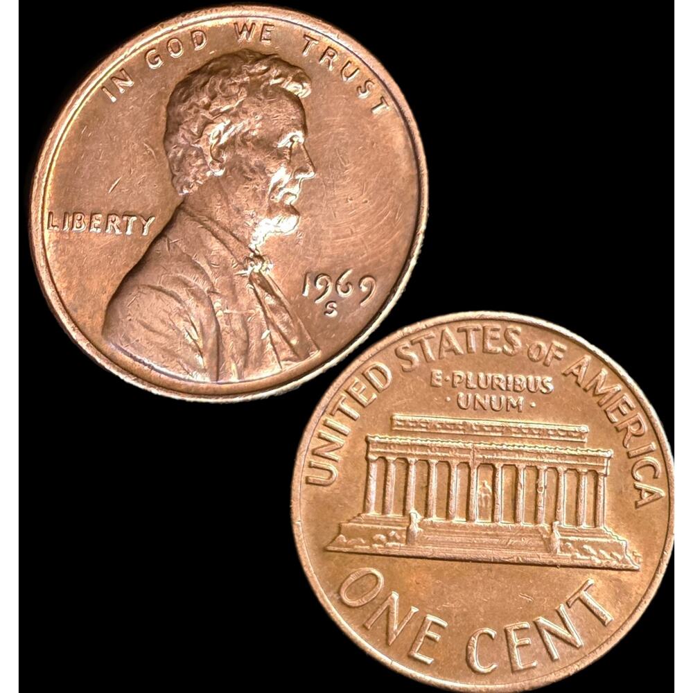1969s Lincoln Cent Penny Doubled Die Error Coin READ